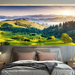 风景草原治愈背景布卧室床头挂布宿舍墙布墙上装饰布置改造挂毯