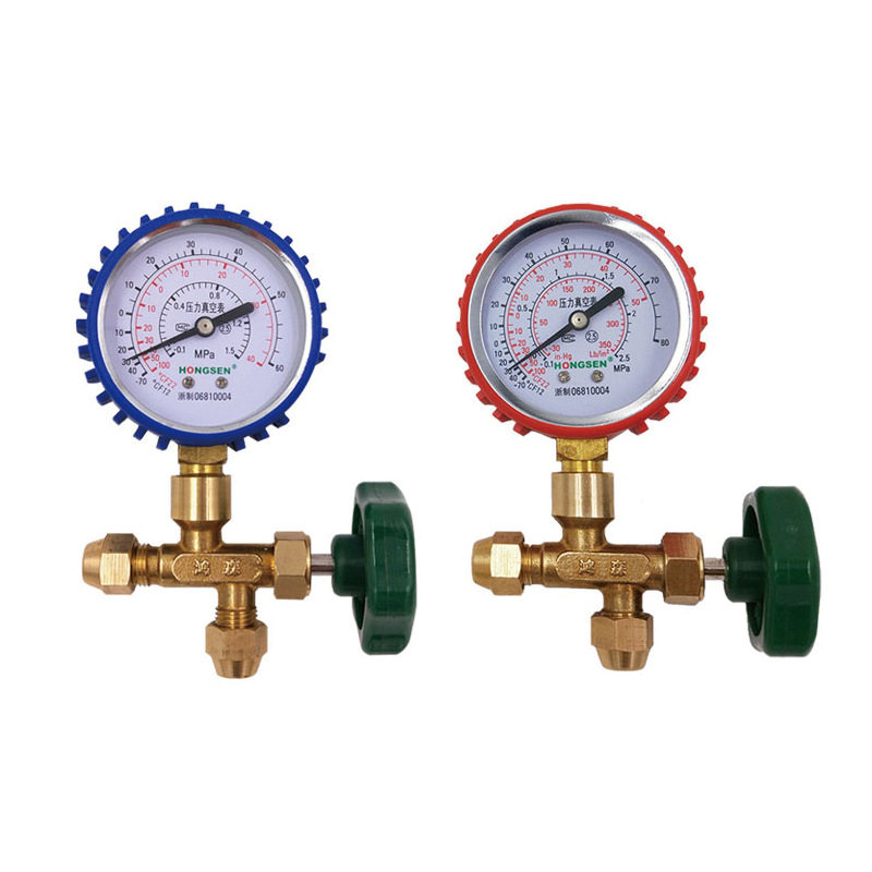 鸿森公制真空压力表HS488AH/AL冷媒表高低压加氟检漏表雪种加液表