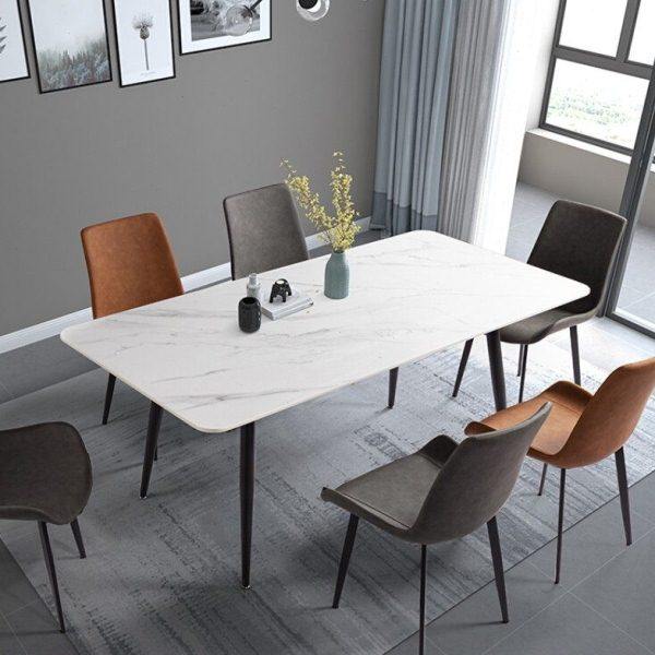 现代简约岩板餐桌轻奢家庭方桌饭桌公寓家用小户型餐桌椅组合,住宅家具,岩板餐桌,淘宝优惠券,粉丝福利购,淘宝优惠卷