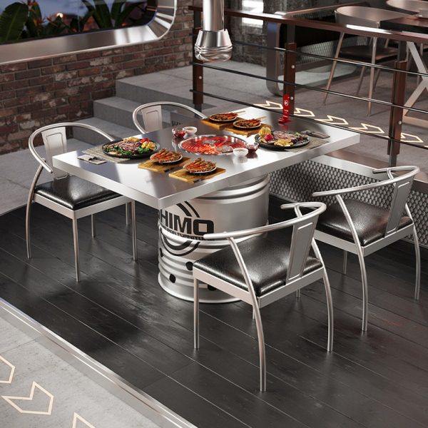 商用不锈钢户外烤肉桌韩式烧烤火锅店铁艺餐桌油桶卡座沙发椅组合,商业/办公家具,烤肉桌,淘宝优惠券,粉丝福利购,淘宝优惠卷