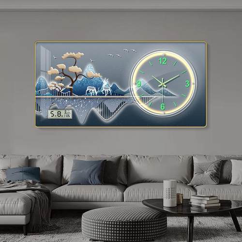 现代简约装饰画挂钟玄关装饰画钟表客厅走廊过道墙画挂钟网红钟