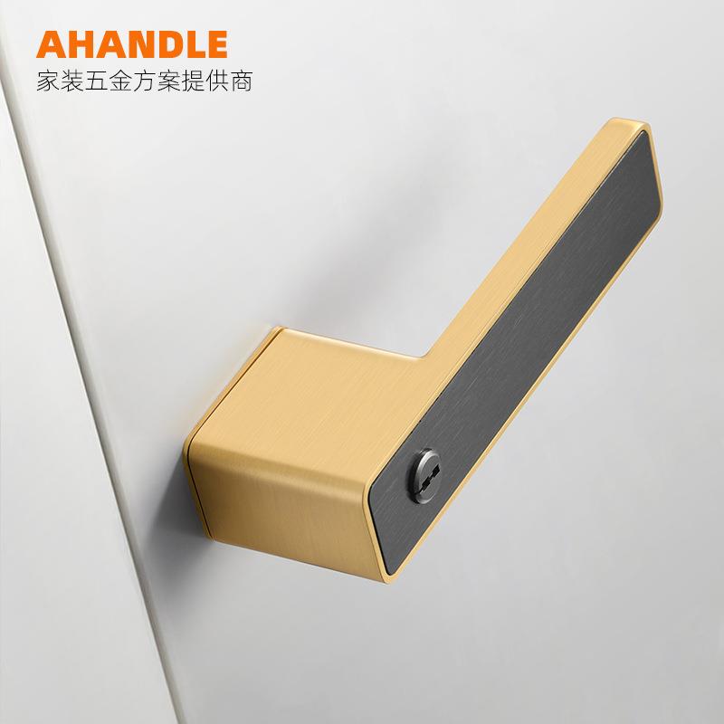 AHANDLE极简生态门锁室内隐形门型材门卧室木门房门把手柄磁吸锁