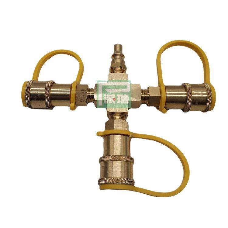 派瑞北美1/4”房车软管配件气管快速转接头4Y铜