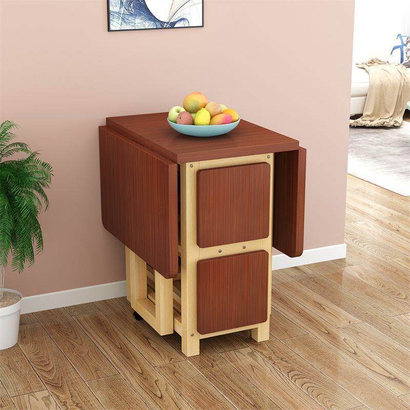 小户型餐桌可伸缩新款折叠餐桌简易餐桌家用出租屋吃饭桌实木靠墙