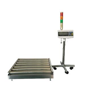 无动力电子滚筒秤尺寸与产线配套三色灯重量报警产线检重滚筒秤