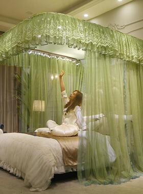 CB@落地式蕾丝导轨蚊帐蕾丝导轨蚊帐家用u型滑轨道支架宫廷落地式