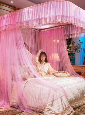 CB@2021U型拉幕刺绣款轨道蚊帐15米18米婚庆蚊帐