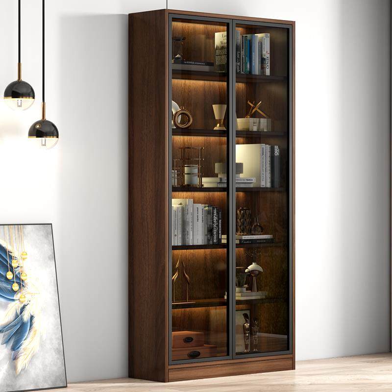 轻奢书柜玻璃门客厅带门落地整面墙置物柜现代简约书房书橱储物柜,电子元器件市场,其它元器件,淘宝优惠券,粉丝福利购,淘宝优惠卷