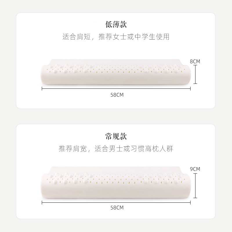 养护颈椎枕头圆柱牵引泰国乳胶枕护颈专用睡眠劲椎枕脊椎水滴圆枕
