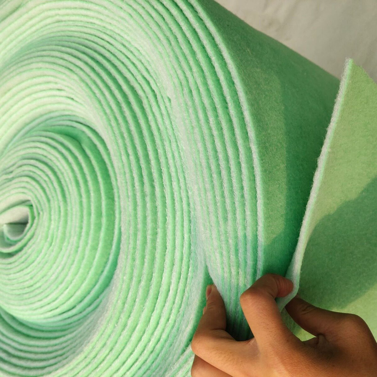 养殖场G4过滤棉 养猪厂水洗5mm聚酯纤维绿白过滤棉基材