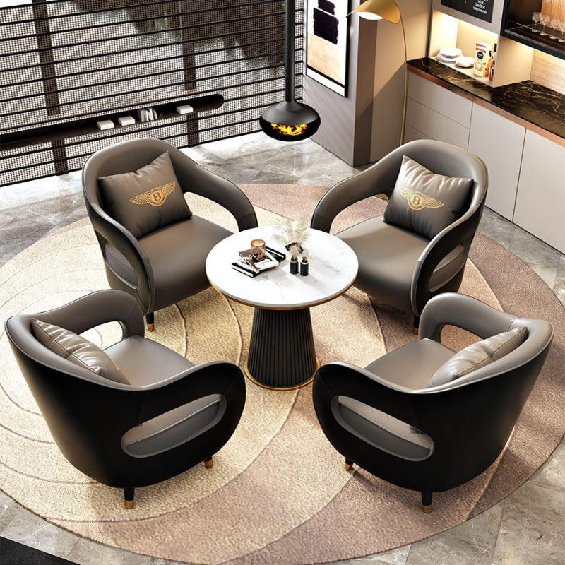 接待沙发售楼处大厅卡座美容院商务办公洽谈会客组合轻奢风茶几