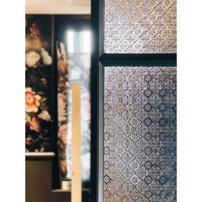 满洲窗海棠花压花彩钢化艺术玻璃压花玻璃古中国屏风隔断门窗