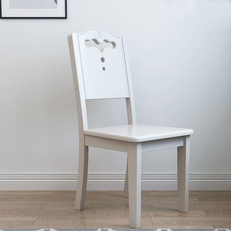 全实木椅子靠背椅木头凳子餐椅家用简约现代新中式白色饭厅餐桌椅