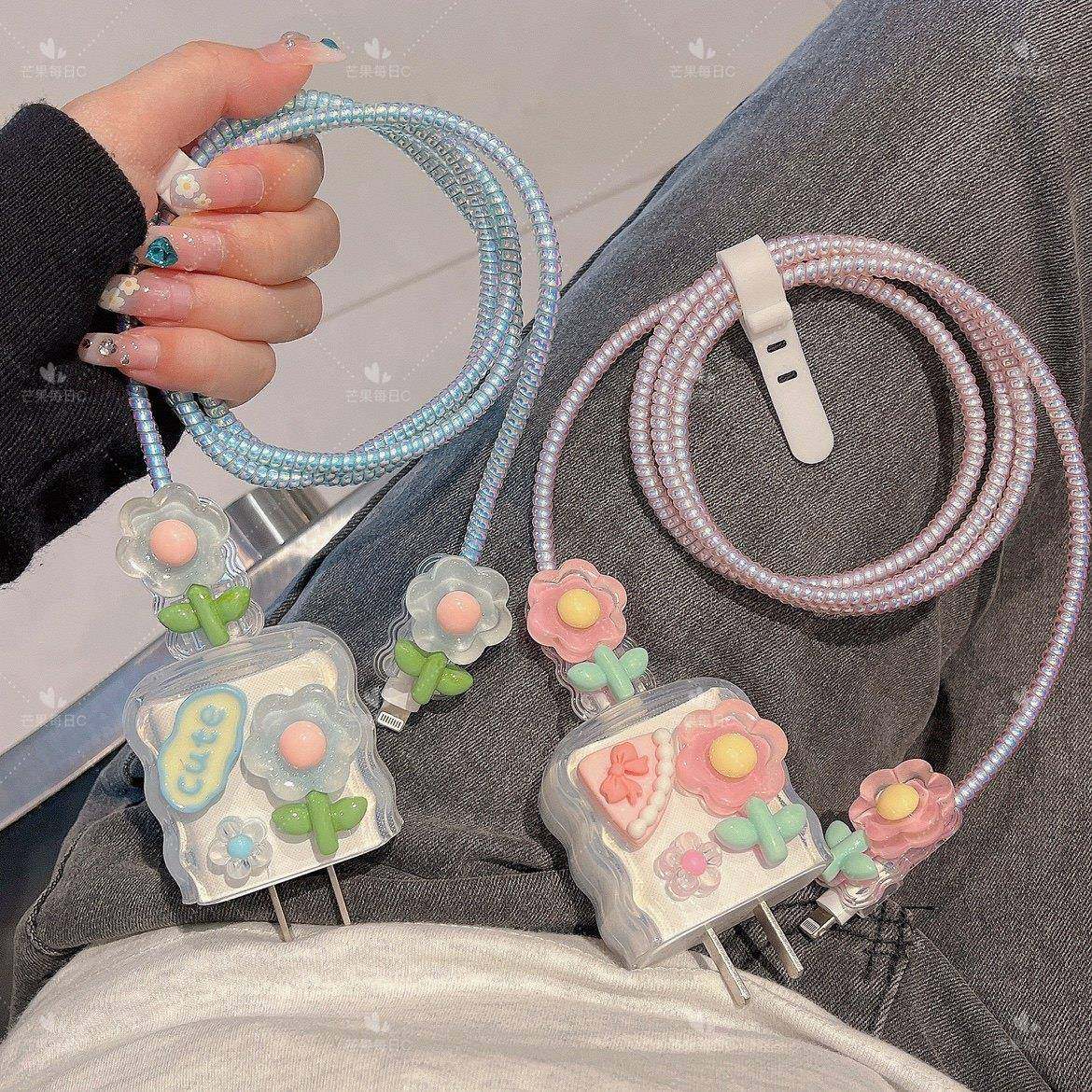 适用苹 果iphone15promax数据线 线保护套16充电器头14快充20w壳13女