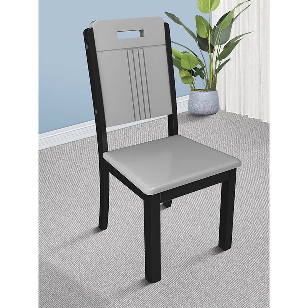 实木餐椅家用餐桌椅子靠背椅凳子简约现代新中式黑白色餐厅原木椅