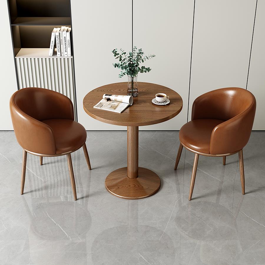 简约现代休闲小户型接待洽谈桌椅组合奶茶咖啡店阳台饭餐桌小圆桌