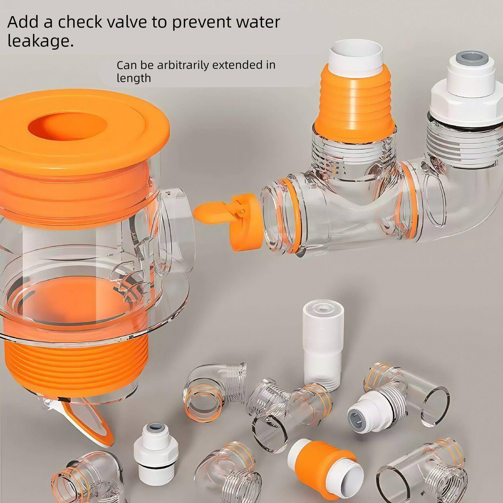 厨房排水净水器三通下水道排水管三通专用二合一接口连接器