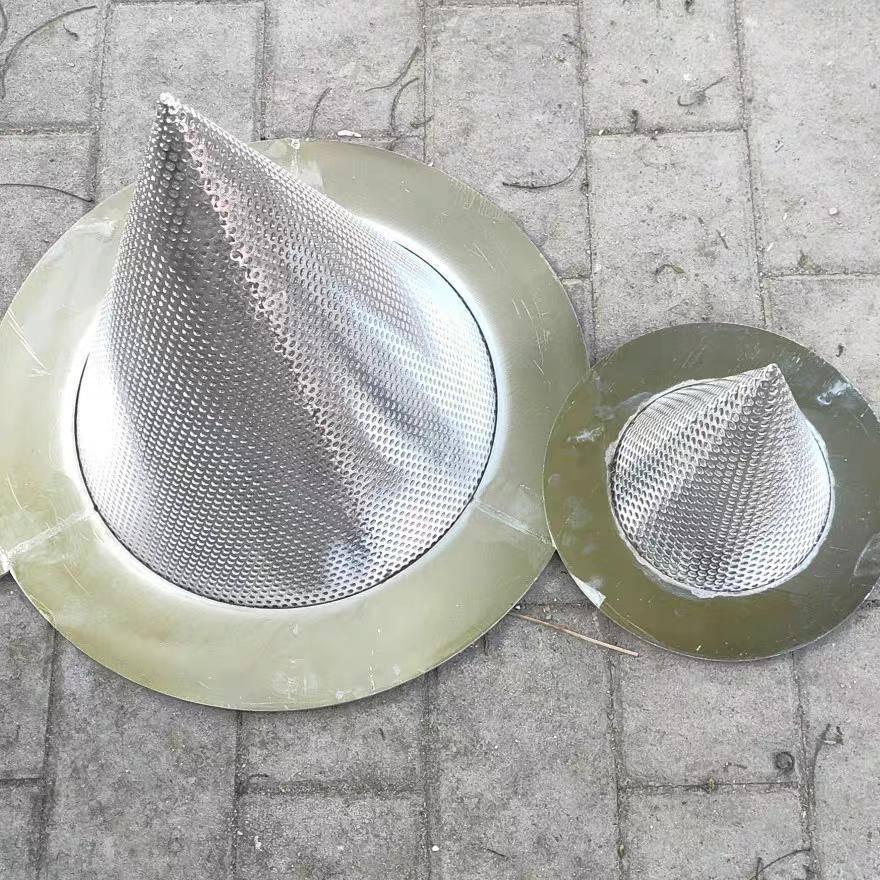 304不锈钢锥形过滤器临时管道过滤网锥形法兰过滤筒加密滤网定制