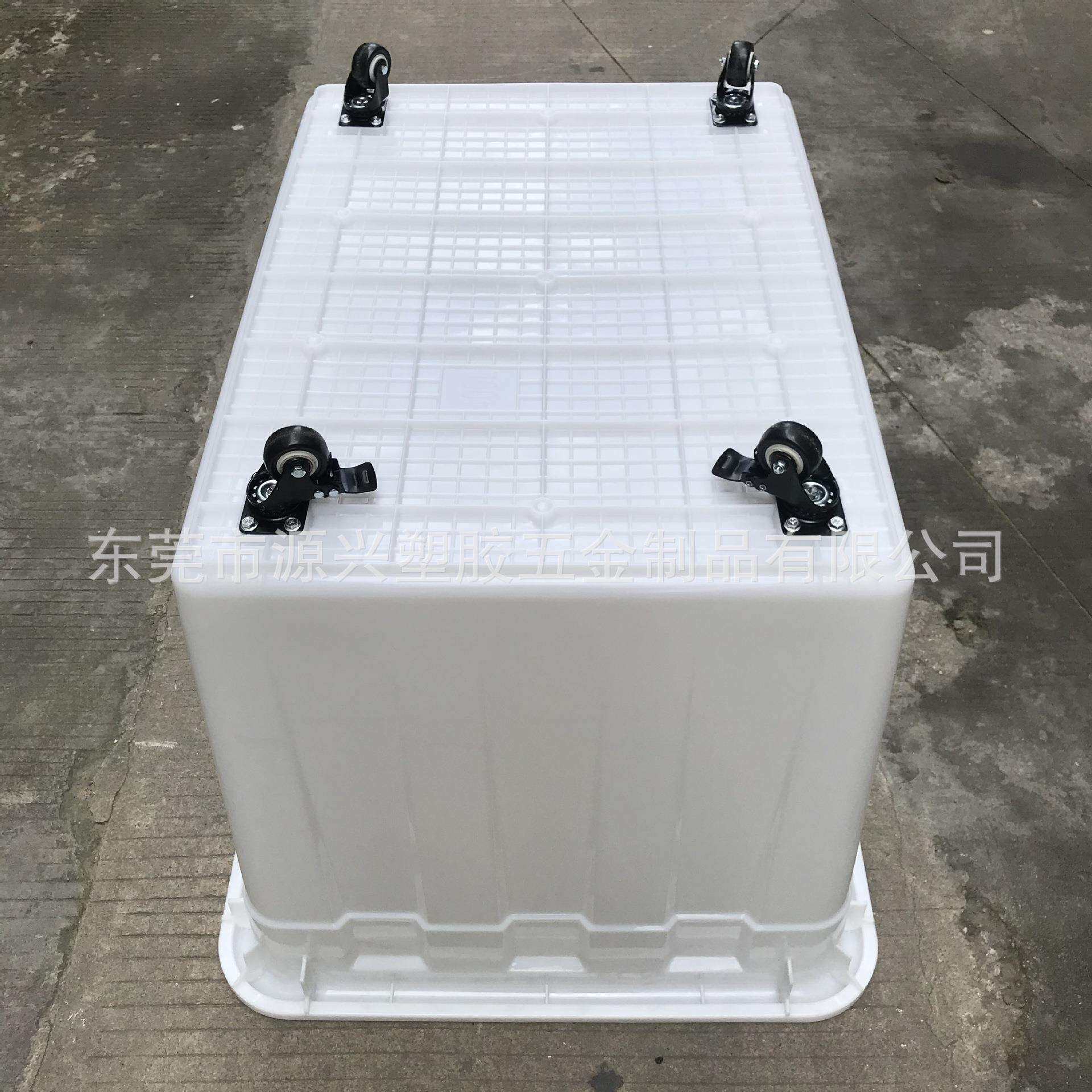 大号套叠式塑料周转箱加厚白色带刹车脚轮胶箱布车服装快递分拣筐