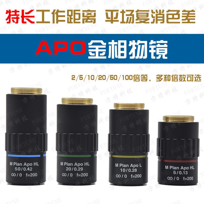5/10/20/50倍95mm金相APO镜头平场复消色差特长工作距离APO物镜