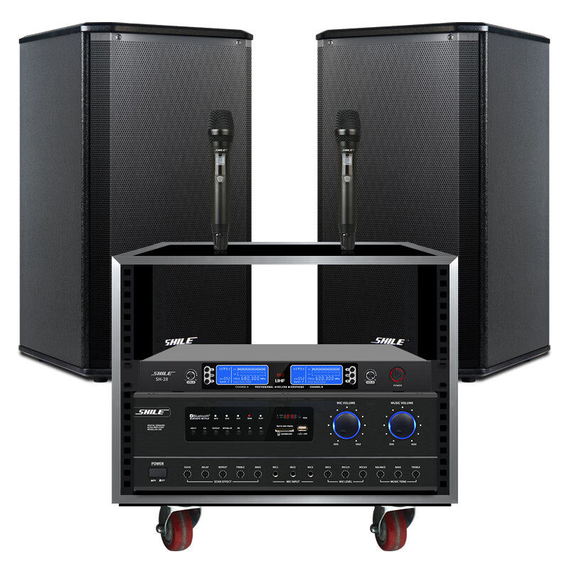 狮乐AV108+BX108一对+SH28+8U机柜中型会议室音响舞蹈室学校教室