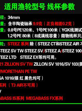 改装微物线杯ZILLION子龙1016猫赞STEEZ水滴轮SS SV\T3\RYOGA1016