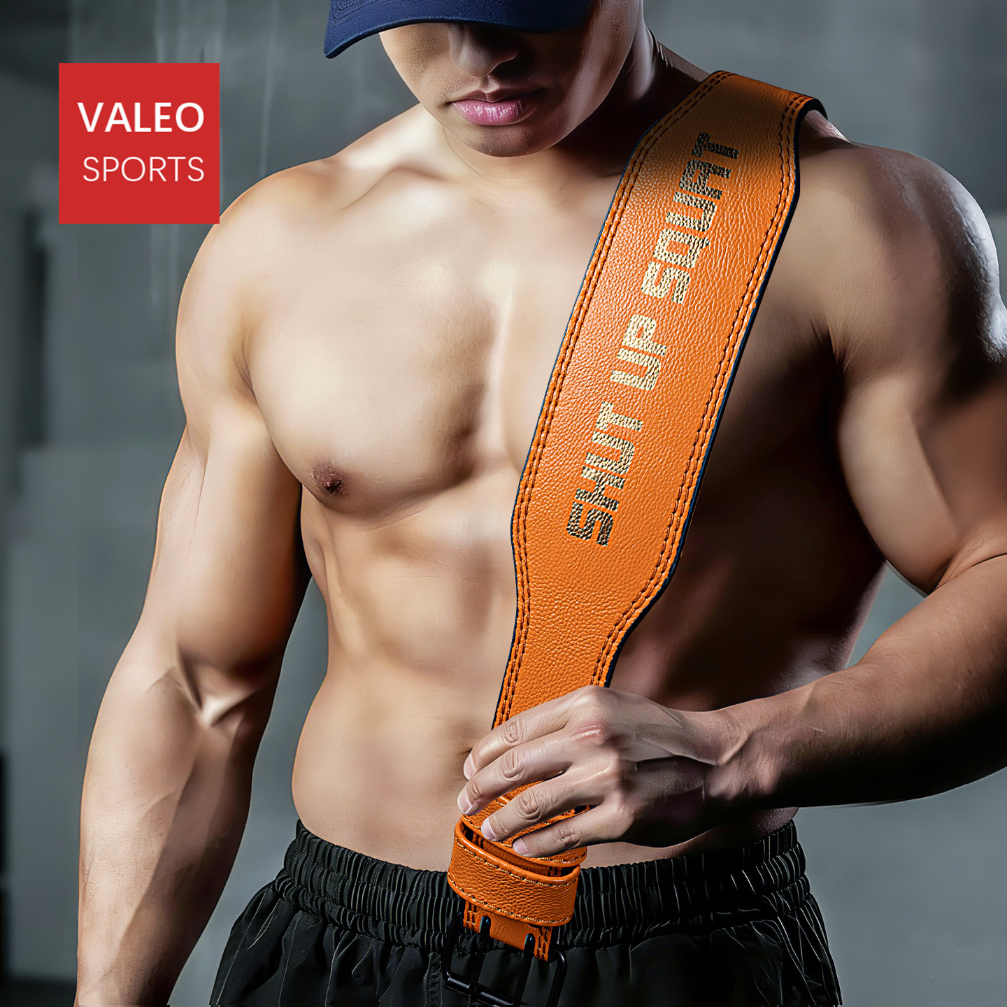 VALEO运动健身护腰带男士头层牛皮男女士举重负重训练装备专用