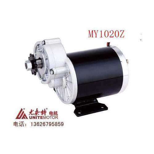 尤奈特永磁直流有刷减速电机MY1020Z-450W48V36V24V电动三轮车配