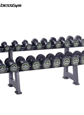 必动健身房哑铃套装十位哑铃架+275KG彩标圆头（10副装）BG-RA10A