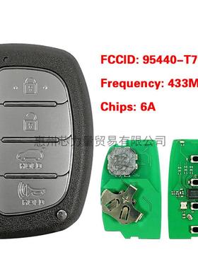 适用2021年现代I20智能汽车钥匙95440-T7100433MHz6AChip
