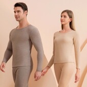 雪中飞S012秋冬男女情侣保暖套装 SNOW FLYING 羊绒蚕丝双面磨毛