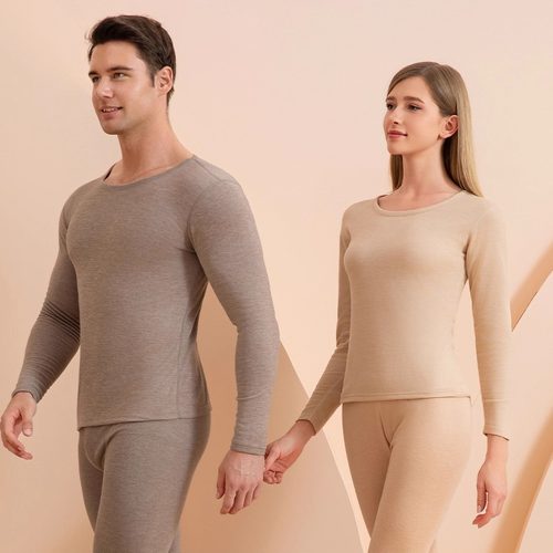 SNOW FLYING/雪中飞S012秋冬男女情侣保暖套装羊绒蚕丝双面磨毛