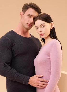 SNOW FLYING/雪中飞S023秋冬男女情侣保暖套装羊绒蚕丝双面磨毛