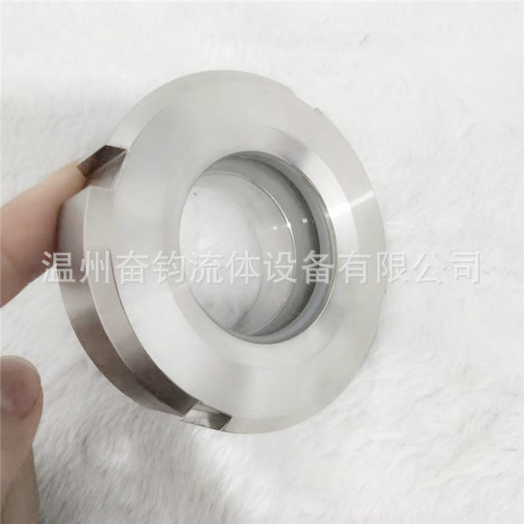 奋钧管件304不锈钢卫生级焊接活接头视镜圆螺纹活接人孔罐观察口