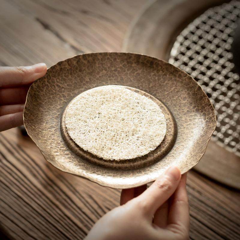 锤纹壶承纯铜干泡盘手工荷叶小茶盘茶壶托盘茶托壶垫茶具配件,农用物资,其他肥料,淘宝优惠券,粉丝福利购,淘宝优惠卷