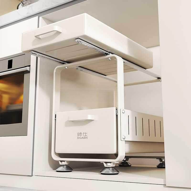 厨房下水槽置物架调料碗碟抽拉式下水池橱柜拉篮分层收纳架,节庆用品/礼品,新娘配件,淘宝优惠券,粉丝福利购,淘宝优惠卷