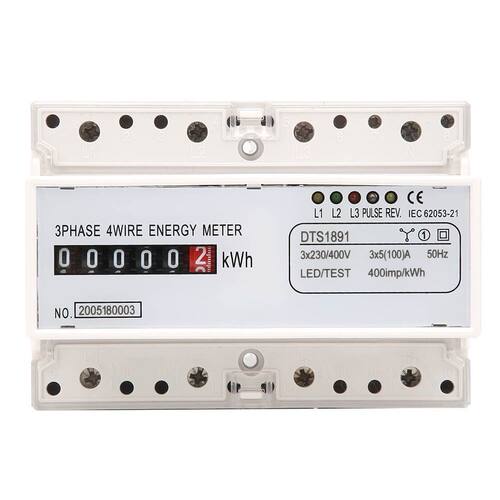 家用三相四线计度器显示导轨式电度表7P电能表AC380V5(100)A