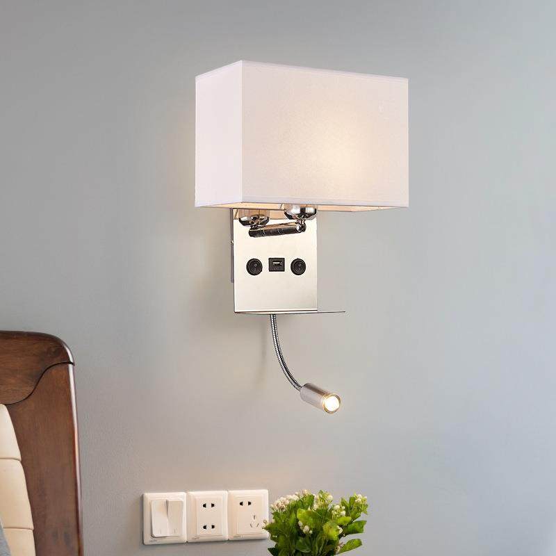 简约带USB接口室内充电壁灯创意卧室led床头灯阅读灯中式布艺,农机/农具/农膜,其它农用工具,淘宝优惠券,粉丝福利购,淘宝优惠卷