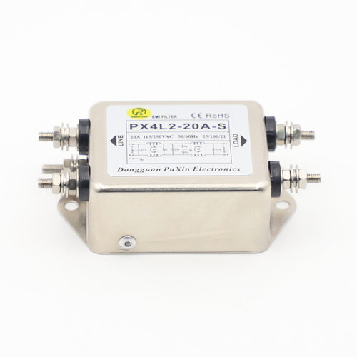普鑫原厂直销滤波器PX4L2-20A-S单相交流双阶电源滤波器批量优惠