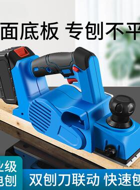 锂电充电台式电木工压刨机家用多功能电刨小型刨木工刨子机手提台