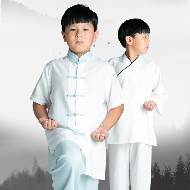套装太极服春夏套装儿童武术服训练服夏装女男童练武术的服装