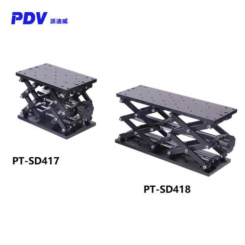 PT-SD418手动升降台Z轴平台位移台上升调节台手动上下移动台