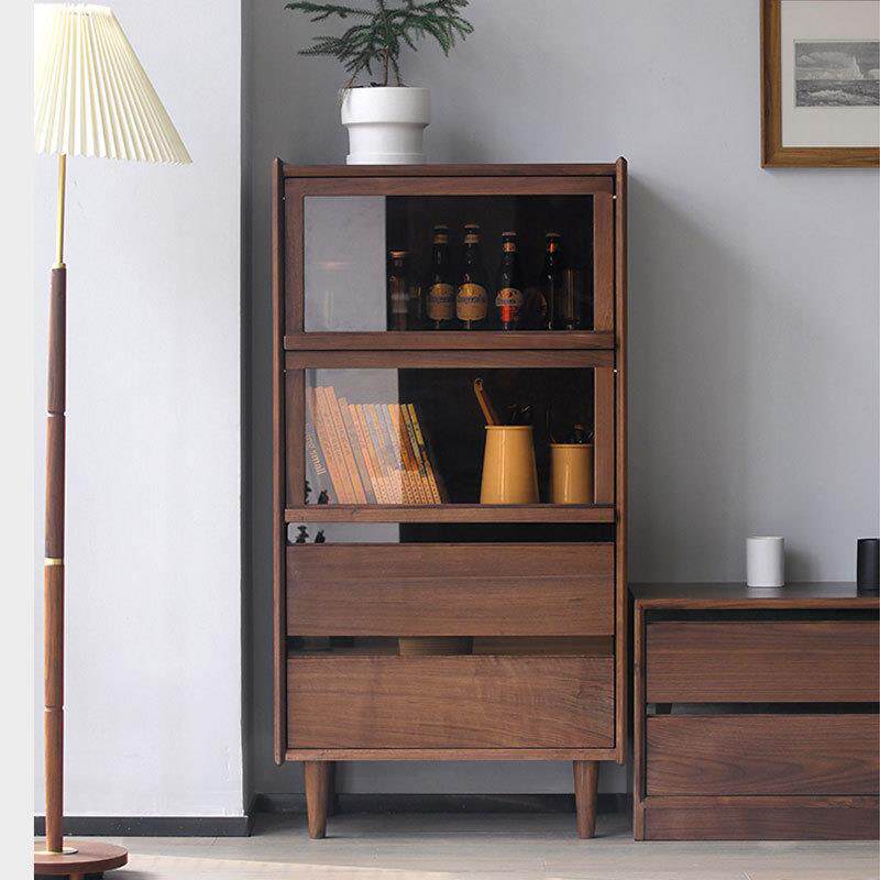 北欧黑胡桃木斗柜樱桃木白橡木实木客厅收纳柜卧室家用落地抽屉柜