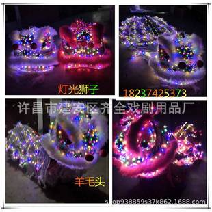 舞狮道具整套单人狮成人双人儿童醒狮头舞狮子演出用品灯光狮南狮