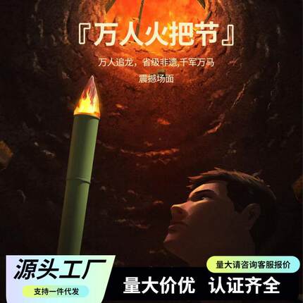 仿真LED电子火炬火把节篝火表演发光道具户外露营庭院火焰灯