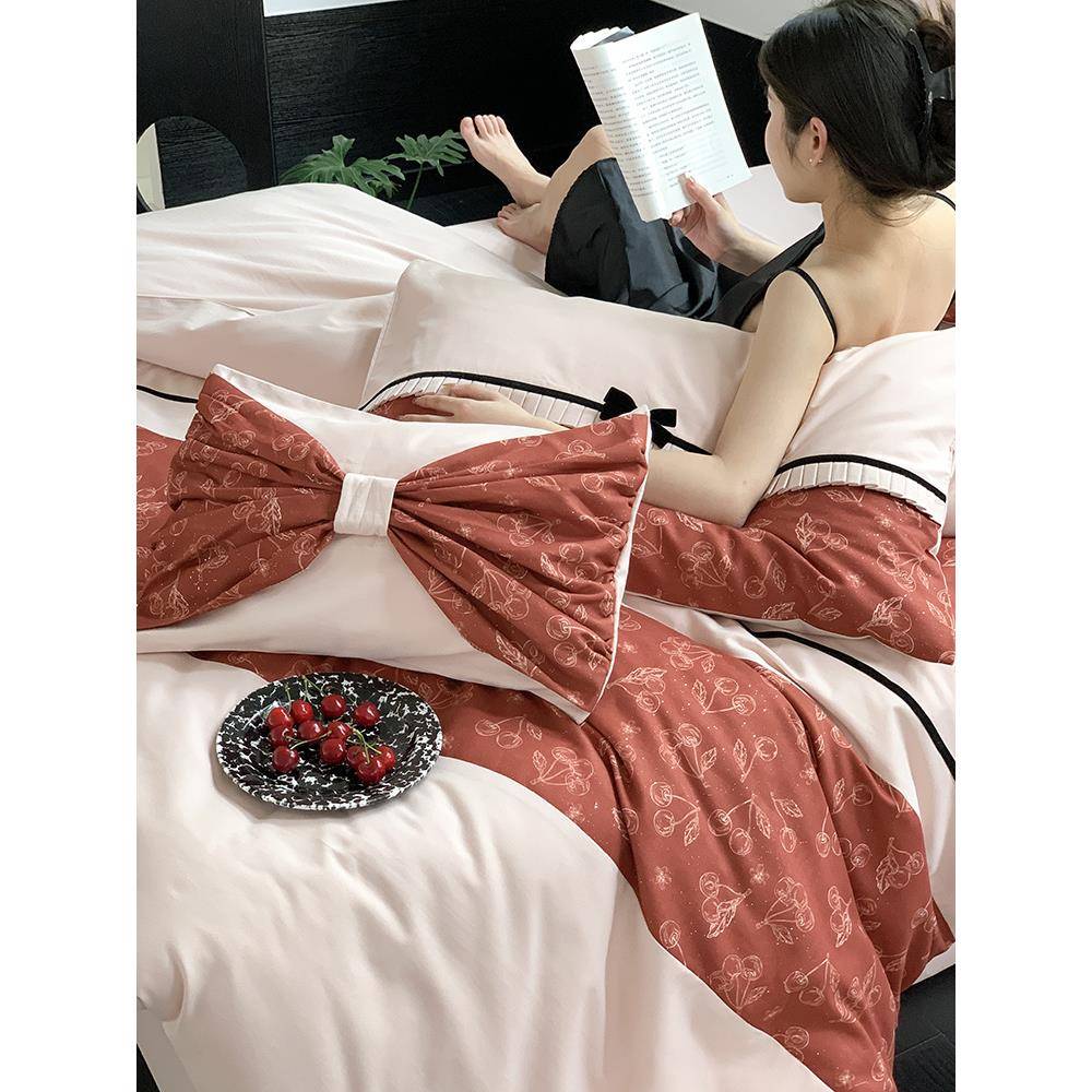 韩式简约法式复古100全棉磨毛秋冬保暖加厚四件套床品中式