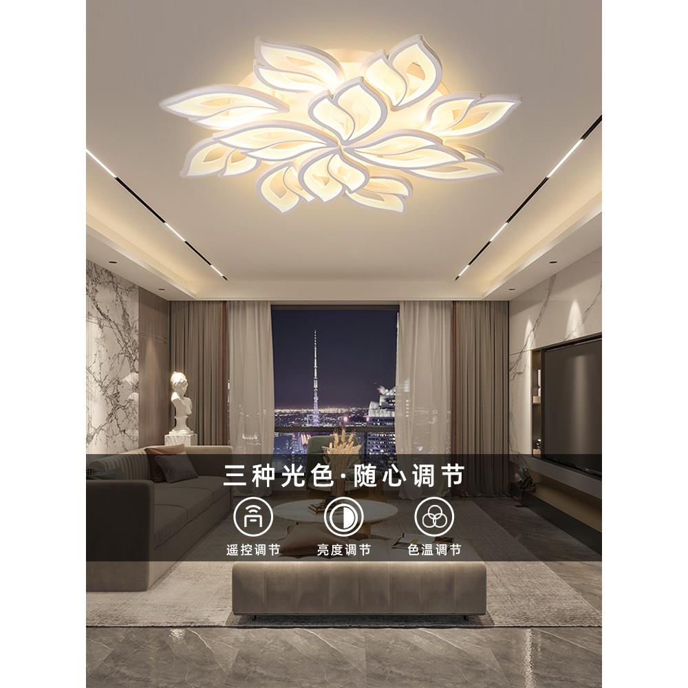 现代简约客厅吸顶灯花瓣创意北欧卧室2025年新款灯具组合全屋套餐