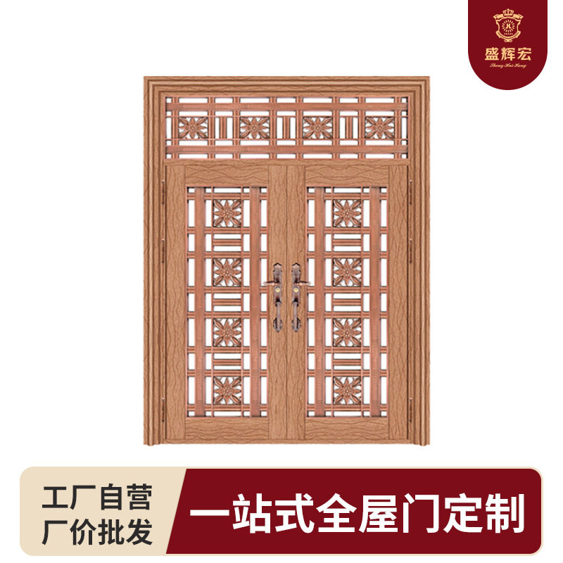 批发不锈钢彩钢入户门农村自建房门双开门不锈钢防盗门大门