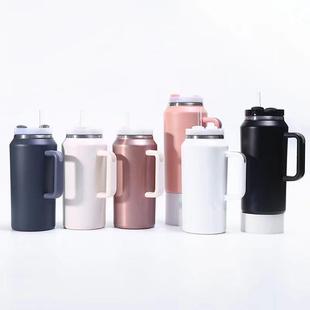 2024新款带手柄不锈钢车载保温杯吸管杯学生保温杯