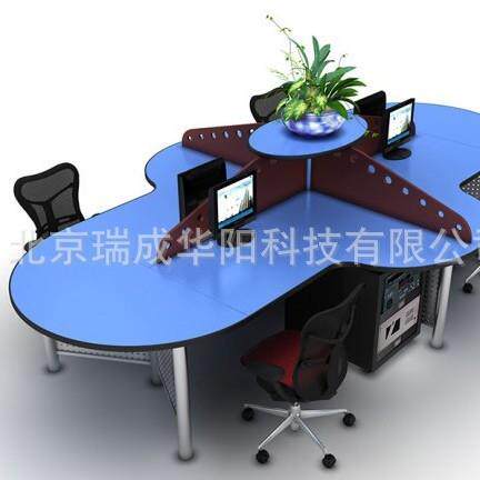 北京瑞成华阳非线性编辑台电脑台非编桌双机柜双层电脑台工作桌